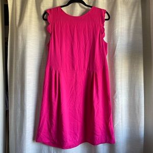 Pink dress with scallop detail on sleeves